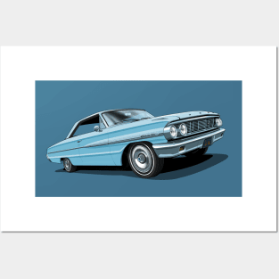 1964 Ford Galaxie 500 in skylight blue Posters and Art